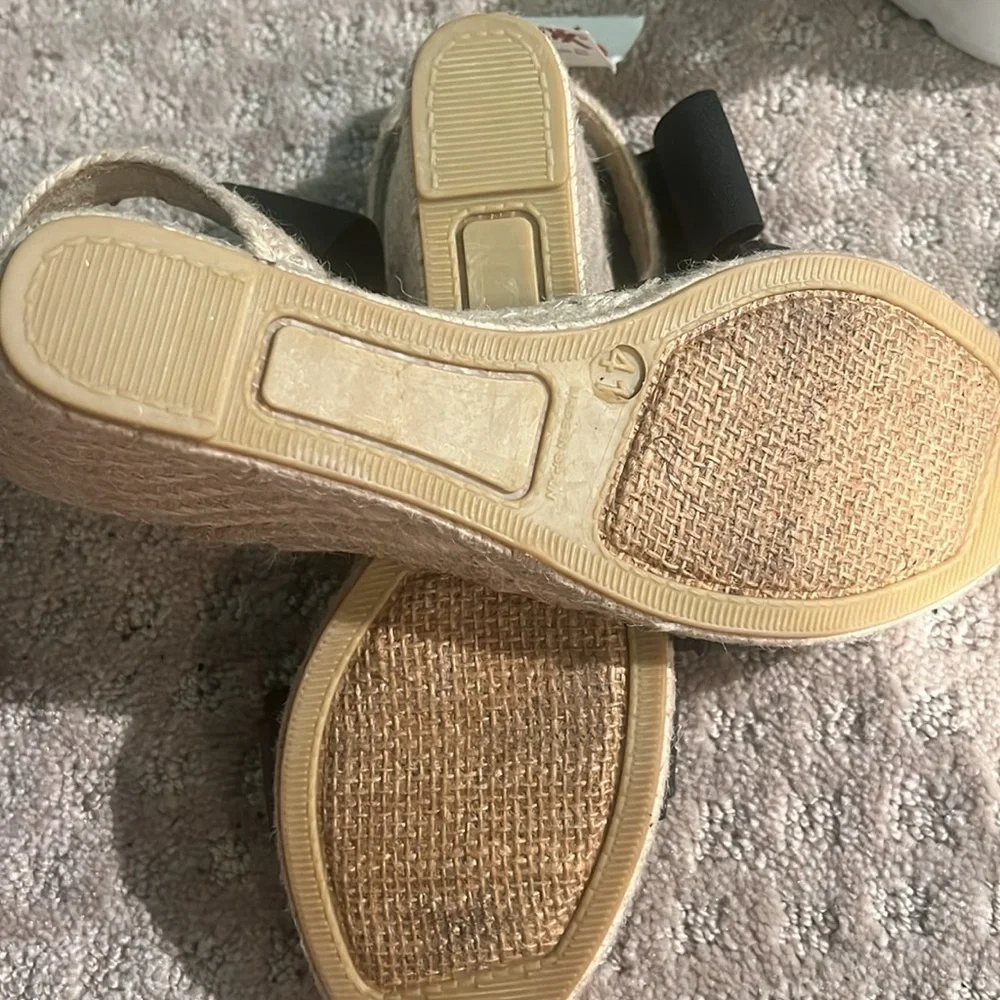Dalson Espadrilles Open-Toe Wedge Women's 10 Black Handmade Spain NWT